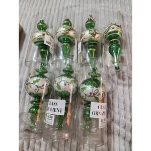 7 Vintage intricate delicate glass Christmas ornaments b34